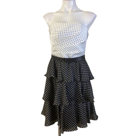 White House Black Market strapless polka dot dress - Picture 2 of 5